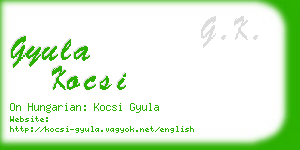 gyula kocsi business card